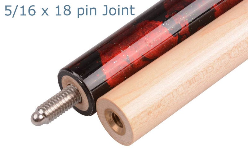 AB Earth 58" Pool Cue/Pool Stick Ergonomic Design Hardwood Canadian Maple 13mm Tip 18-21oz Billiard Cue B1SN, Wine 20oz - Image 5